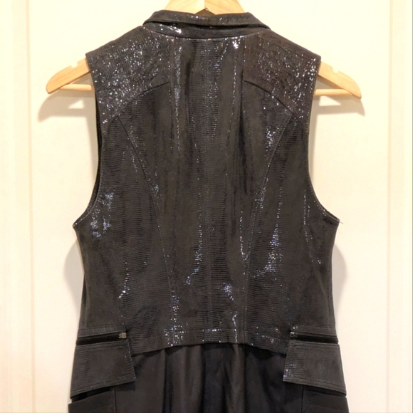 EUC A+G Basic S Dark Grey Genuine Leather Moto Vest - SEE SIZE NOTES - Picture 7 of 12